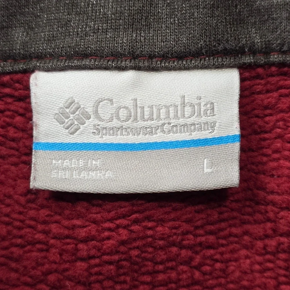 Columbia Pullover Mens Large Red Marl‎ Hart Mountain II Quarter Zip Sweatshirt